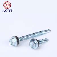 Hot Selling Hexagon Head Zinc Plated Self Tapping / Drilling Roofing Screws with Washer