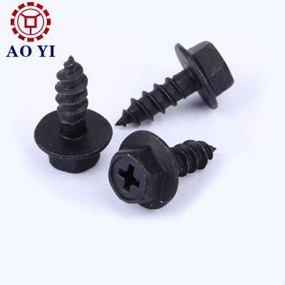 Black oxide treatment pan washer head electric machine screw