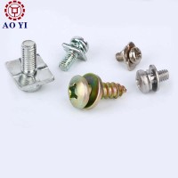 Top quality carbon steel square washer sems screw with zinc plated