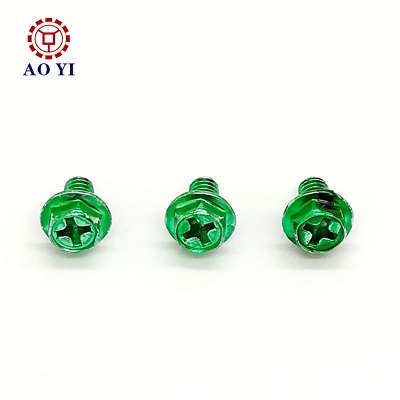 slot hex washer head machine screw with nylon patch